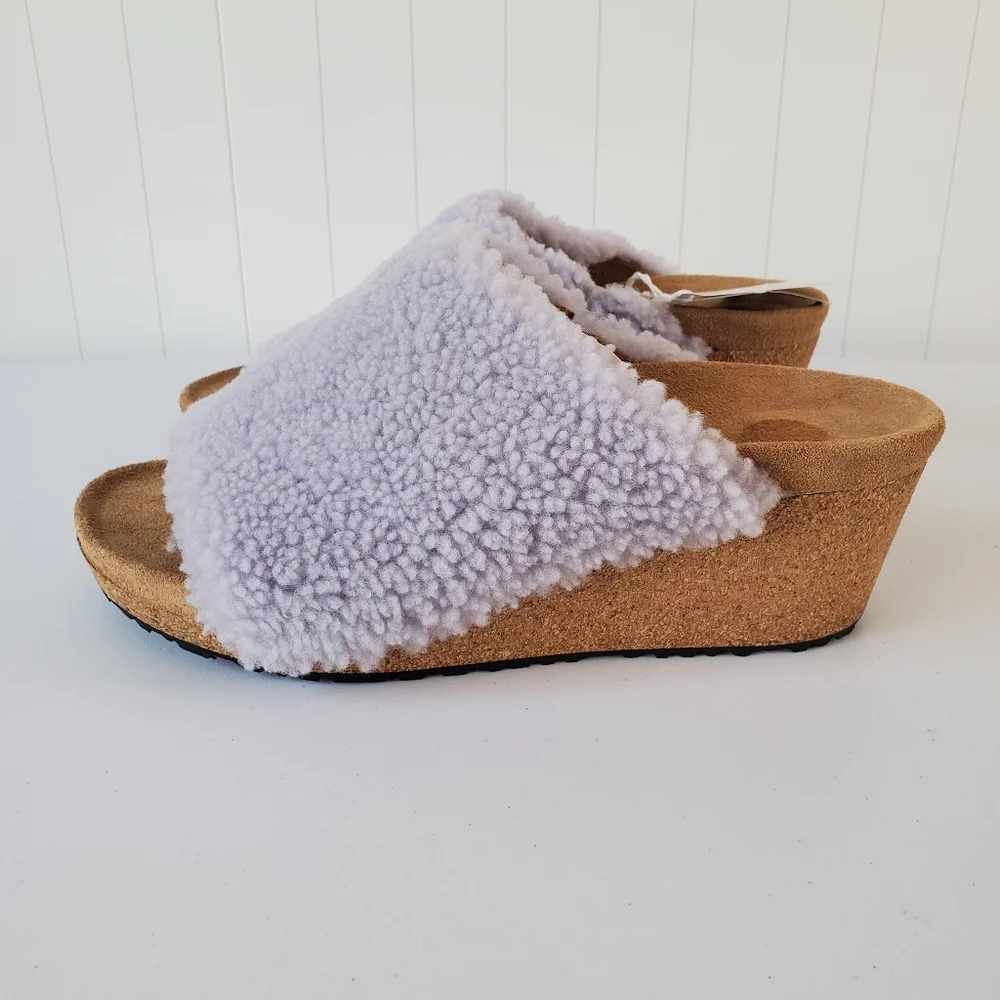 New BIRKENSTOCK Womens NAMIKA TEDDY WEDGE IN LILAC Size 11